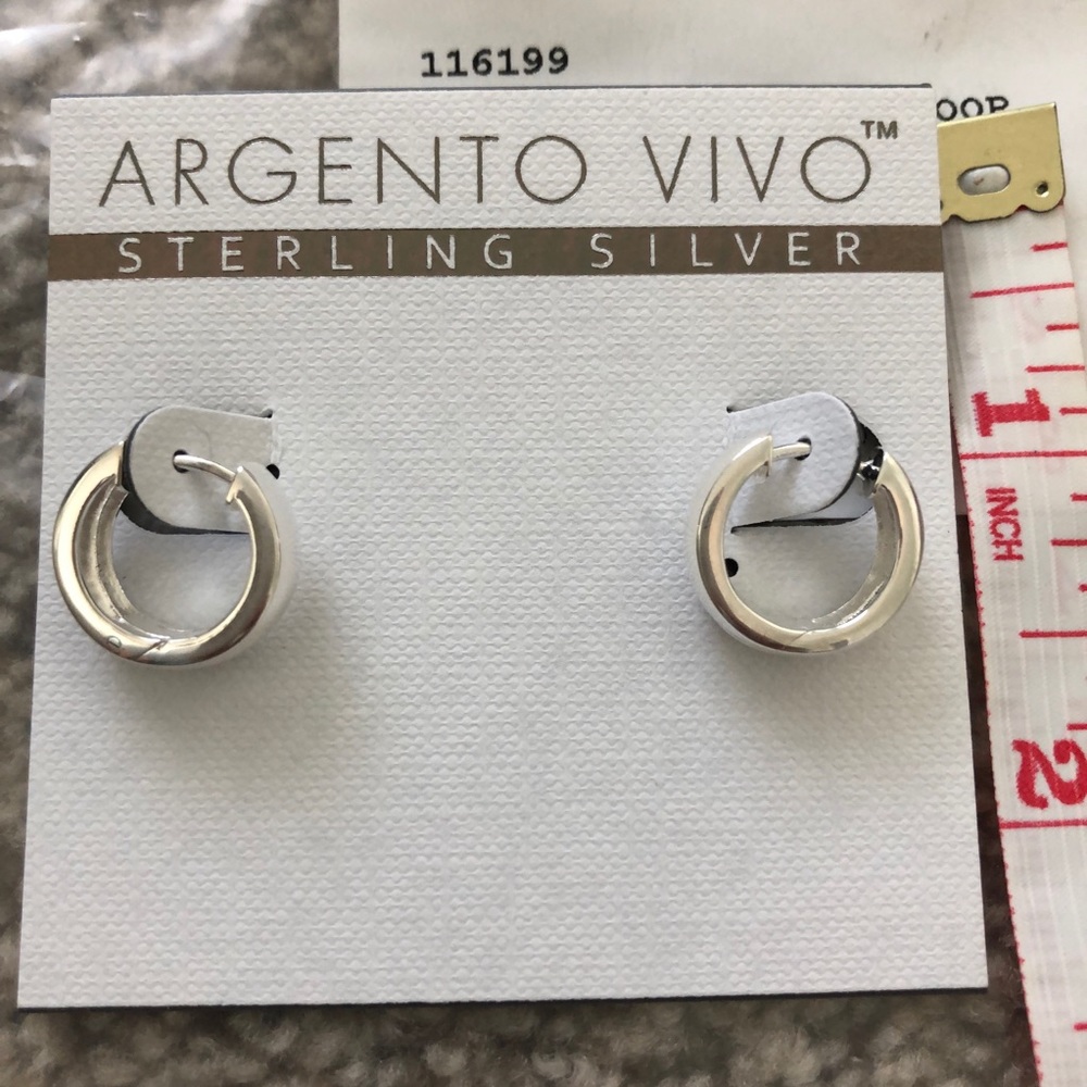 NWT Argento Vivo sterling silver hoop earrings